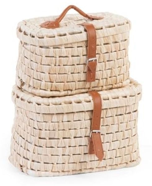 CHILDHOME 2er-Set Aufbewahrungskoffer Maisblatt