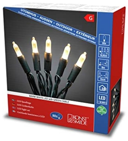 Konstsmide LED Mini-Lichterkette 80er warmweiß (6020-100)