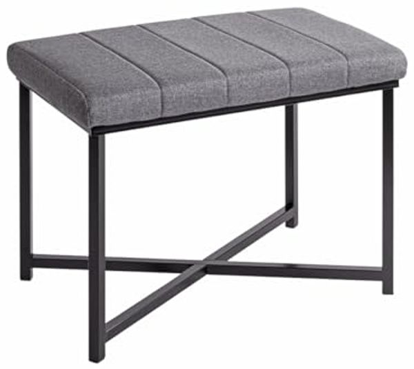HAKU Möbel Bank, grau, schwarz, Metall, Textilgewebe - Maße: B 59 x H 46 x T 39 cm, Style: Modern