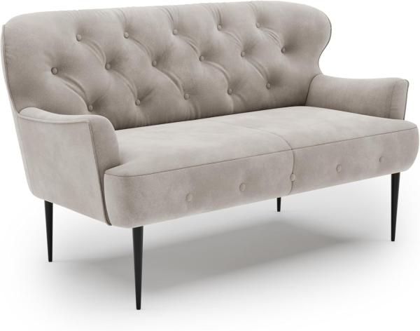 CAVADORE Küchensofa Amba Sofas, Holzwerkstoff, Mikrofaser Anthrazit, 2-Sitzer