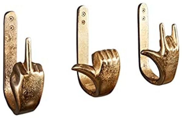 riess-ambiente Wandgarderobe FINGERS gold, Metall · Dekoration · Kleiderhaken