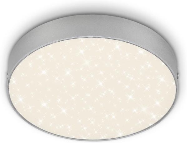 Briloner LED Deckenleuchte Flame Star silber Ø 21,2 cm mit Sternenhimmel