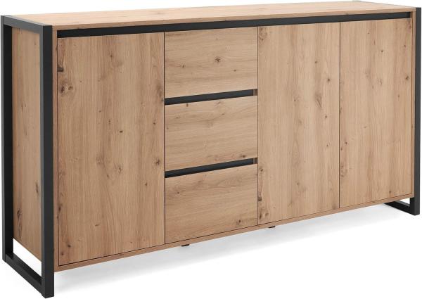 Newroom Sideboard Vincent, Wildeiche Sideboard Vintage Industrial Highboard Anrichte Wohnzimmer