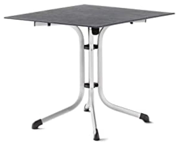 SIEGER 5130-20 Klapptisch Polytec (HPL) 80x80 cm Stahlgestell graphit / Tischplatte Polytec (HPL) Schiefer anthrazit