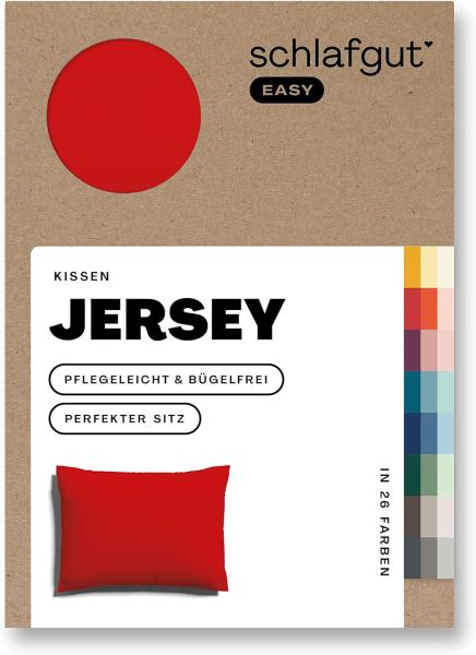 Schlafgut Kissenbezug EASY Jersey|Kissenbezug einzeln 70x90 cm| red-deep