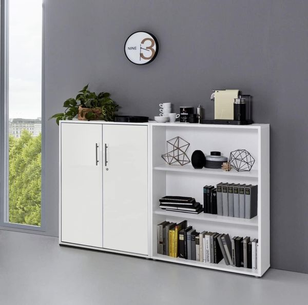 BMG Möbel Aktenschrank Office Edition Schrankwand 1 niedrig abschließbar, in verschiedenen Farben