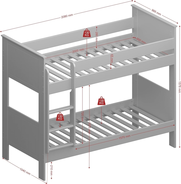 Steens 'Alba' Kinderbett mitwachsend 80x140 / 170 / 200 cm Bild 3