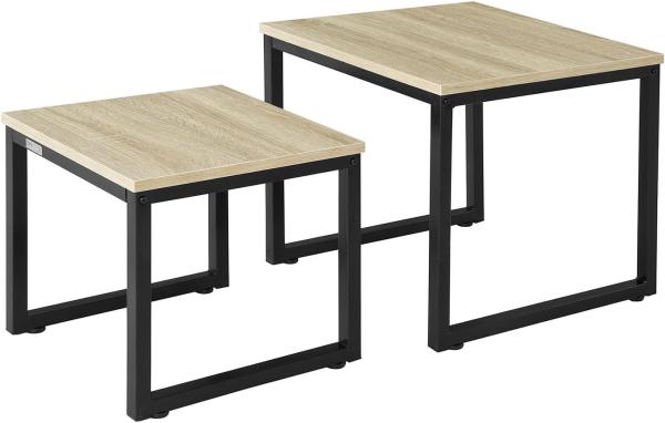 SoBuy® FBT42-N 2er Set Couchtisch Beistelltisch 2-teilig Satztisch Sofatisch Kaffeetisch Tisch-Set