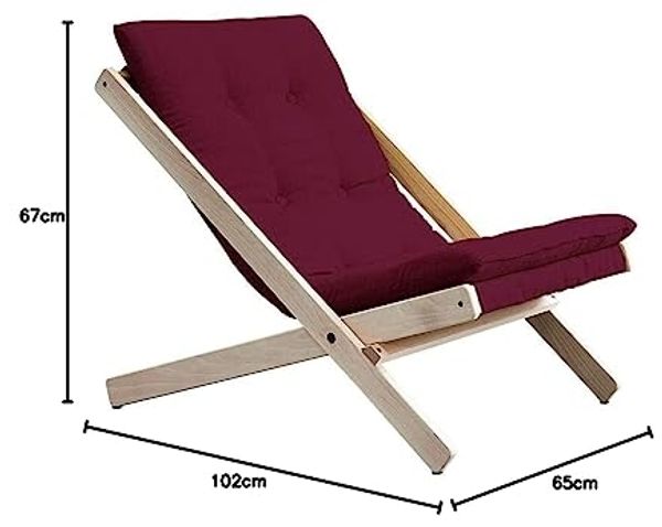 KARUP DESIGN BOOGIE Futon Liegestuhl Gestell Natur / Bordeaux Bild 2