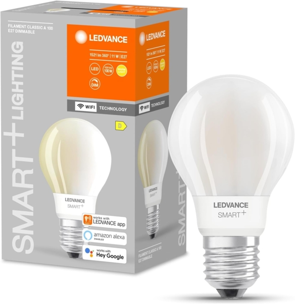 LEDVANCE Wifi SMART+ Classic A Lampe dimmbar (ex 100W) 11W / 2700K Warmweiß E27