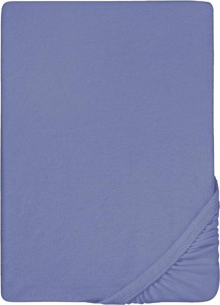 Biberna Frottee-Stretch Spannbettlaken Spannbetttuch 140x200 cm - 160x200 cm Ozeanblau