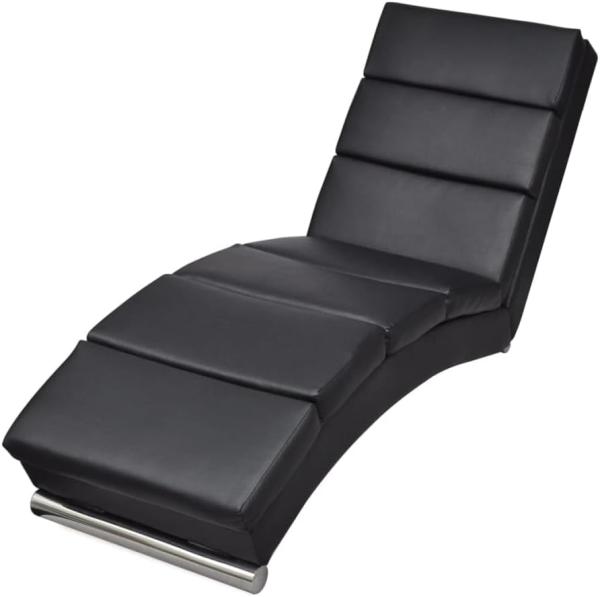 vidaXL Chaiselongue Schwarz Kunstleder 240711