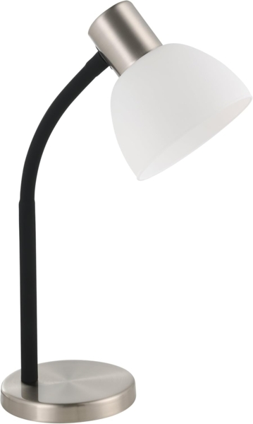 Eglo Tischleuchte Macere nickel matt weiß 34 x 22 cm E14