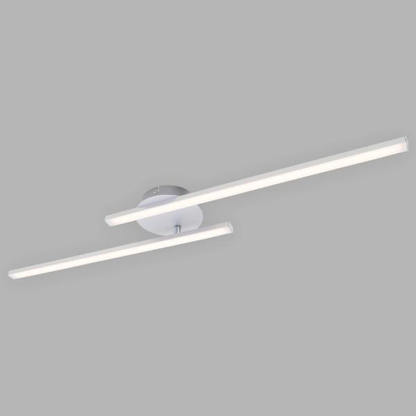 Briloner Leuchten LED Deckenleuchte, Deckenlampe 2-flammig, 1. 400 Lumen, 3. 000 Kelvin (warmweiß), 18 Watt, Aluminiumfarbig, 782x120x61mm (LxBxH)