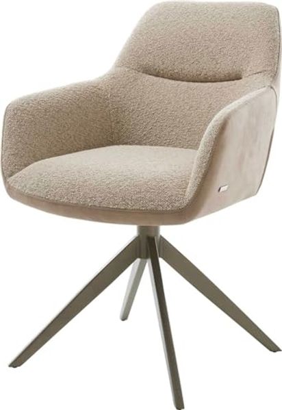 Drehstuhl Pejo-Flex Materialmix Schlamm Kreuzgestell breit Effektfinish Titan 360° drehbar Wippfunktion Taschenfederkern