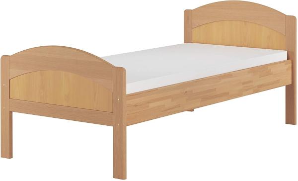 Massivholzbett geschwungenes Seniorenbett Buche natur 90x200 Bettgestell Matratze 60.75-09FLM