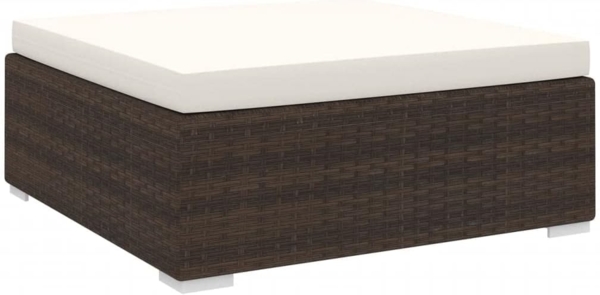 vidaXL Modular-Fußhocker mit Kissen Poly Rattan Braun 48296