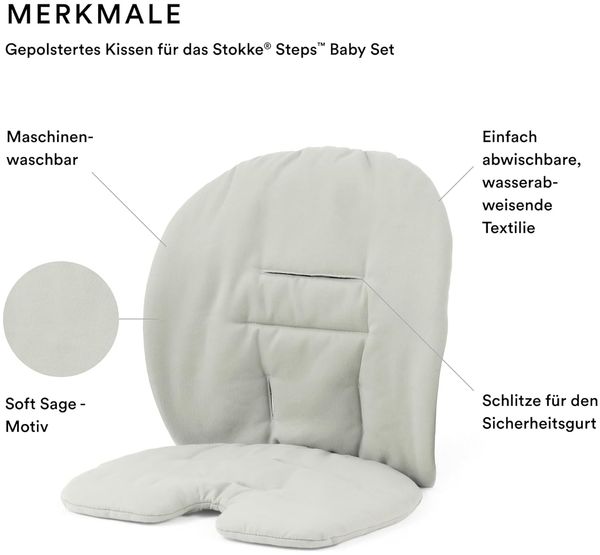 Stokke Sitzkissen für Steps Hochstuhl Soft Sage Bild 2