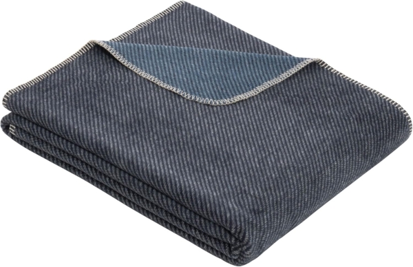 s Oliver Jacquard Decke 1590|150x200 cm| dunkelblau-blau