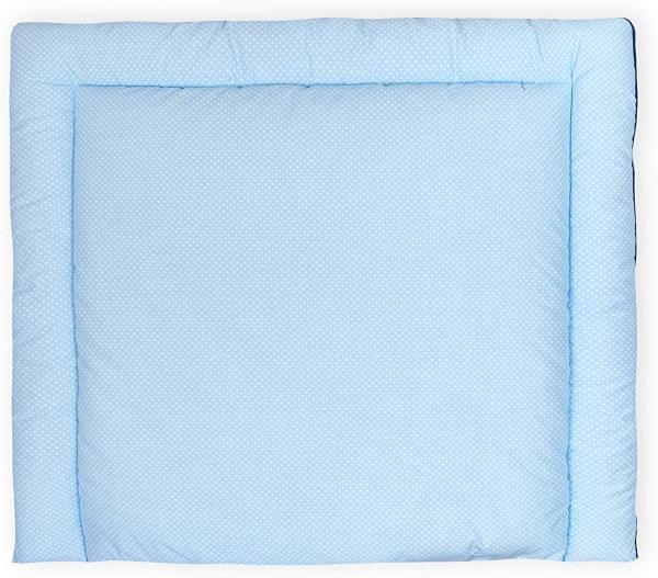 KraftKids Wickelauflage in weiße Punkte auf Hellblau, Wickelunterlage 75x70 cm (BxT), Wickelkissen