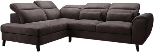 Designer Sofa Nobile mit verstellbarer Rückenlehne Samt Dunkelbraun Links