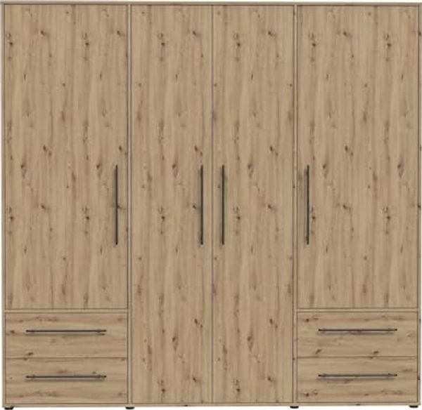 Drehtürenschrank >MOKKARIS< in Artisan Eiche Dekor - 205,9x200,1x58,8cm (BxHxT)