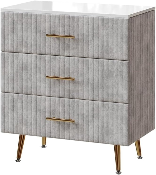 Kommode Velia Grau 70 x 78.5 cm mit 3 Schubladen Vicco