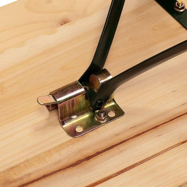 Casaria Bierzeltgarnitur mit Rückenlehne, 3-teilig, klappbar, Holz natur / Stahl grün, 170 x 70 x 75 cm Bild 7