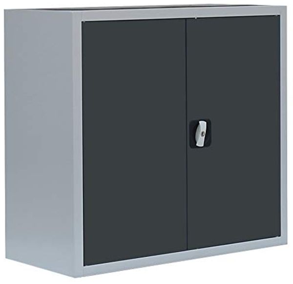 Stahl-Aktenschrank Metallschrank abschließbar Büroschrank Stahlschrank Lichtgrau/Anthrazit 750 x 800 x 383 mm 530308