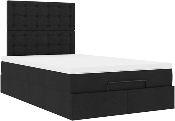 Ottoman-Bett mit Matratze Schwarz 120x190 cm Stoff 3313308