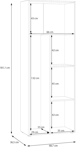 FORTE Mehrzweckschrank NET306 Mehrzweckschrank, inklusive Einlegböden, verschiedene Dekore Bild 7
