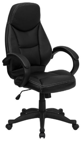 Flash Möbel h-hlc-0005-high-1b-gg Hohe Rückenlehne schwarz Leder modernes Bürostuhl