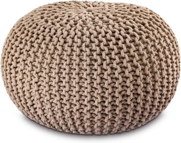 Amagohome Sitzhocker Strickhocker Pouf Ø45 o. 55cm Bodenkissen Sitzpouf XXL Baumwolle nachh