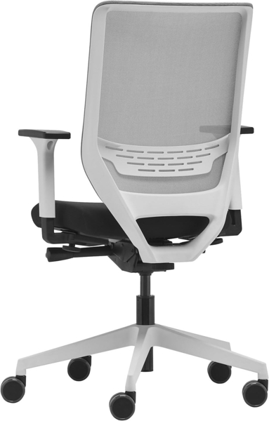 Trendoffice to-sync pro, ergonomischer Bürostuhl, mit Armlehnen, modernes Design, Homeoffice, umweltzertifiziert, by Dauphin (White, Netz-Rückenlehne) Bild 3