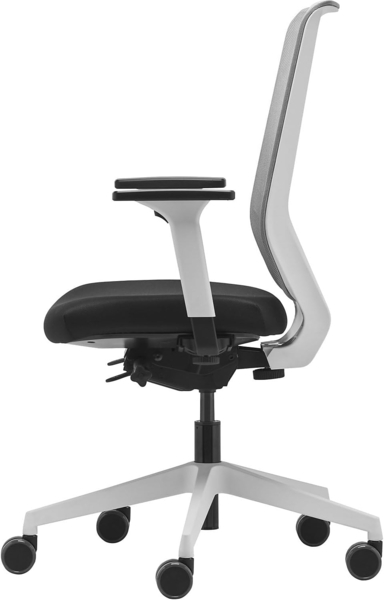 Trendoffice to-sync pro, ergonomischer Bürostuhl, mit Armlehnen, modernes Design, Homeoffice, umweltzertifiziert, by Dauphin (White, Netz-Rückenlehne) Bild 2