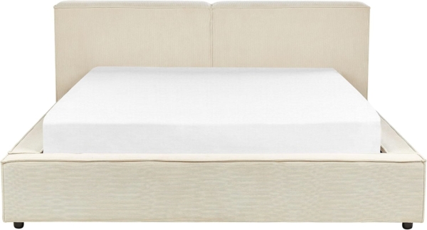 Bett mit Lattenrost LINARDS 160 x 200 cm Cord Beige