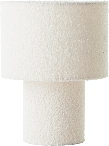 Lightbox Tischleuchte, ohne Leuchtmittel, Nachttischlampe, hochwertiger Teddy-Stoff, E27, 30 cm Höhe, beige Bild 6