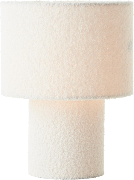 Lightbox Tischleuchte, ohne Leuchtmittel, Nachttischlampe, hochwertiger Teddy-Stoff, E27, 30 cm Höhe, beige Bild 5