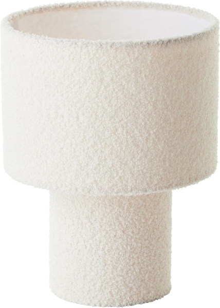 Lightbox Tischleuchte, ohne Leuchtmittel, Nachttischlampe, hochwertiger Teddy-Stoff, E27, 30 cm Höhe, beige Bild 4