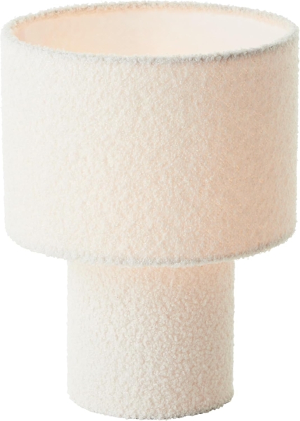 Lightbox Tischleuchte, ohne Leuchtmittel, Nachttischlampe, hochwertiger Teddy-Stoff, E27, 30 cm Höhe, beige Bild 2