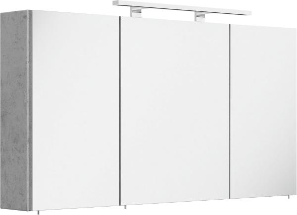 Spiegelschrank 120cm inkl. Design LED-Lampe und Glasböden beton : Beton