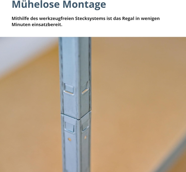 SCHULTE Regalwelt Schwerlastregal Steck-Schwerlastregal, Metall verzinkt, 1800x900x400 mm, 5 Holzböden Bild 4