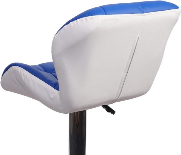 Barhocker HWC-A92, Barstuhl Tresenhocker, höhenverstellbar Kunstleder ~ blau Bild 6