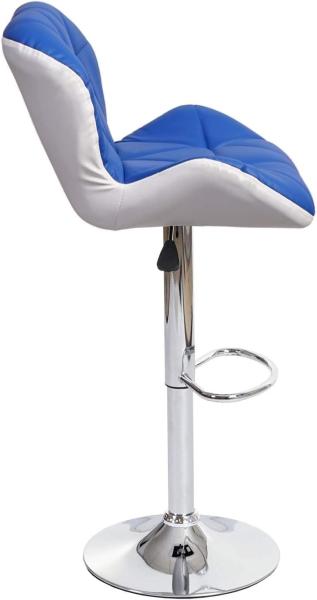 Barhocker HWC-A92, Barstuhl Tresenhocker, höhenverstellbar Kunstleder ~ blau Bild 4