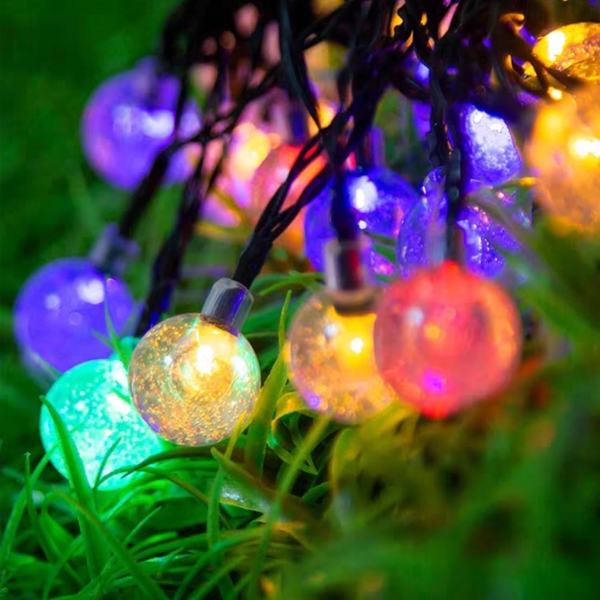 LQWELL LED Solarleuchte LED Kugeln Lichterkette Außen Solar Gartenleuchte, LED, Bunt, 30LED 8.1M 26FT IP65 8 Modi Lichterkette Bild 4