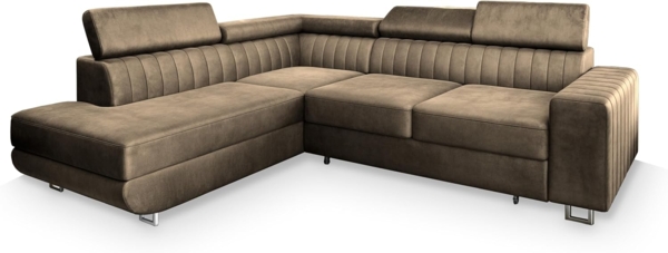 Masseno Ecksofa NOLA mit Schlaffunktion L-Form, Sofa mit Bettkasten