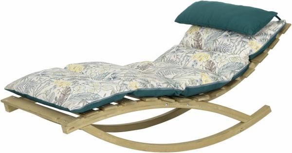 AMAZONAS Rocking Lounger Floral Schaukelliege inkl. Holzgestell und Kissen