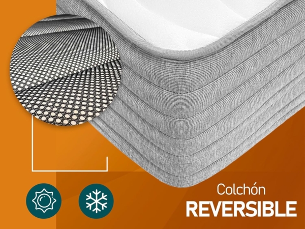 amuéblate Online - Matratze 105x190 cm, viskoelastisch, Aris mit Winter-/Sommerseite, ergonomisch, optimaler Komfort und Härte, hygienisch und atmungsaktiv, Dicke 30 cm Bild 5