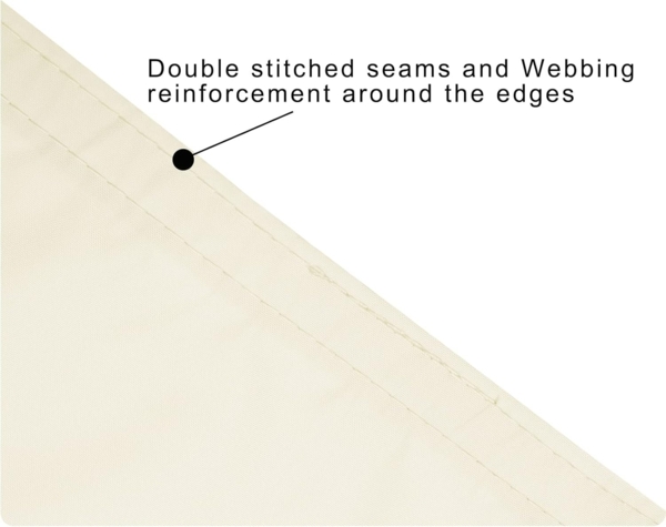 WOLTU Sonnensegel Rechteck 4x5 m Creme wasserabweisend Sonnenschutz Polyester Windschutz mit UV Schutz für Garten Terrasse Camping Bild 6