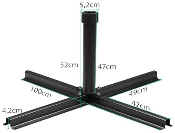 Sekey Schirmständer Platten Plattenständer für Schirmstöcke bis 38-48 mm,passend für Wegeplatten/Schirmständer（Lieferung ohne Platten）,Schwarz Bild 6
